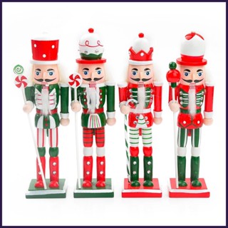 Nutcracker ของตกแต่งคริสต์มาส 4 ชิ้น สําหรับชั้นวางหนังสือ Mantel Desk shin1th