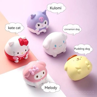 ของเล่นบีบสกุชชี่ รูปการ์ตูน Sanrio Squishy Kawaii MyMelody Kuromi Cinnamoroll Pompom Purin ช่วยบรรเทาความเครียด 5 แบบ Q1JW