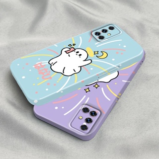 เคสโทรศัพท์มือถือ PC แข็ง ปิดด้านหลัง ลายฟิล์มผีน่ารัก แวววาว สําหรับ Samsung Galaxy A51 M40S A52 A53 A13 A04S A12 A12s A11 A04 A02 A02S A03