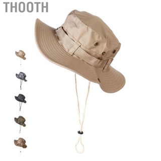 Thooth Outdoor Bucket Hat Comfortable Breathable Adjustment Straps Double Sided Workmanship Sun for Mountaineering