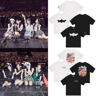 เสื้อยืดลําลอง ผ้าฝ้าย แขนสั้น คอกลม พิมพ์ลาย Kpop Aespa Live Tour 2023 KARINA WINTER NINGNING GISELLE แฟชั่นคู่รัก สําหรับผู้ชาย และผู้หญิง