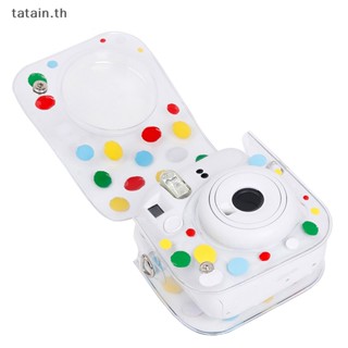 Tatain เคสกระเป๋าใส่กล้องโพลารอยด์ PVC ลายจุด สําหรับ Instax Mini 12 11 1 ชิ้น