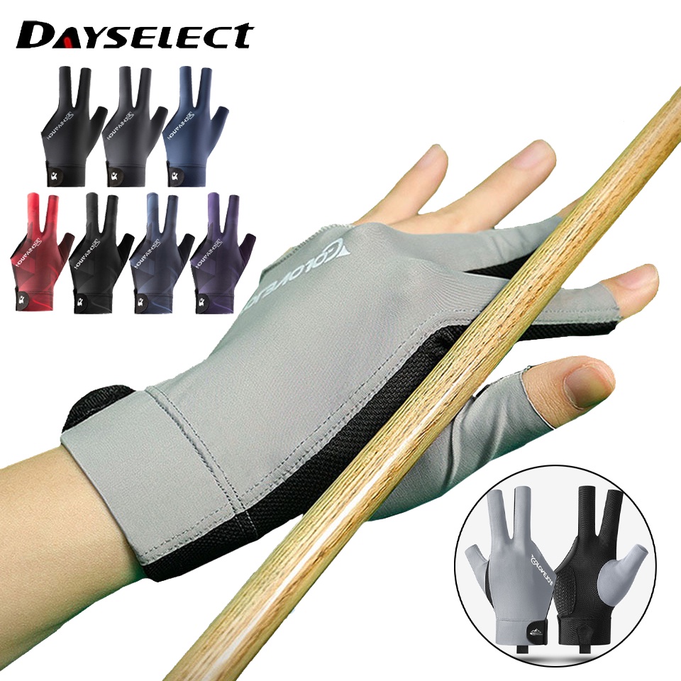 DAYSEELECT 1 ชิ้นถุงมือบิลเลียดมืออาชีพเปิด 3 นิ้วกีฬาตกปลาขี่จักรยานถุงมือเดี่ยวกันลื่นปาล์มอุปกรณ์บิลเลียดระบายอากาศผู้หญิงผู้ชาย