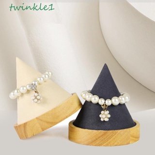 Twinkle1 ขาตั้งไม้ ทรงกรวย เคลื่อนย้ายได้ สําหรับวางเครื่องประดับ นาฬิกา