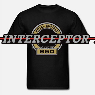 เสื้อยืดผ้าฝ้ายพิมพ์ลายขายดี Royal Enfield - Interceptor 650 Royal Enfield Interceptor 650 เสื้อยืดลําลองสําหรับผู้ชายผู