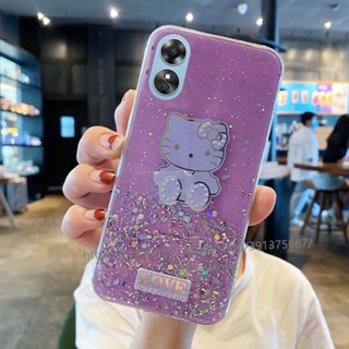 Phone Case OPPO A38 A58 A78 4G 2023 เคสป้องกันโทรศัพท์ แบบนิ่ม ลายการ์ตูนคิตตี้ ประดับกลิตเตอร์ สําหรับ