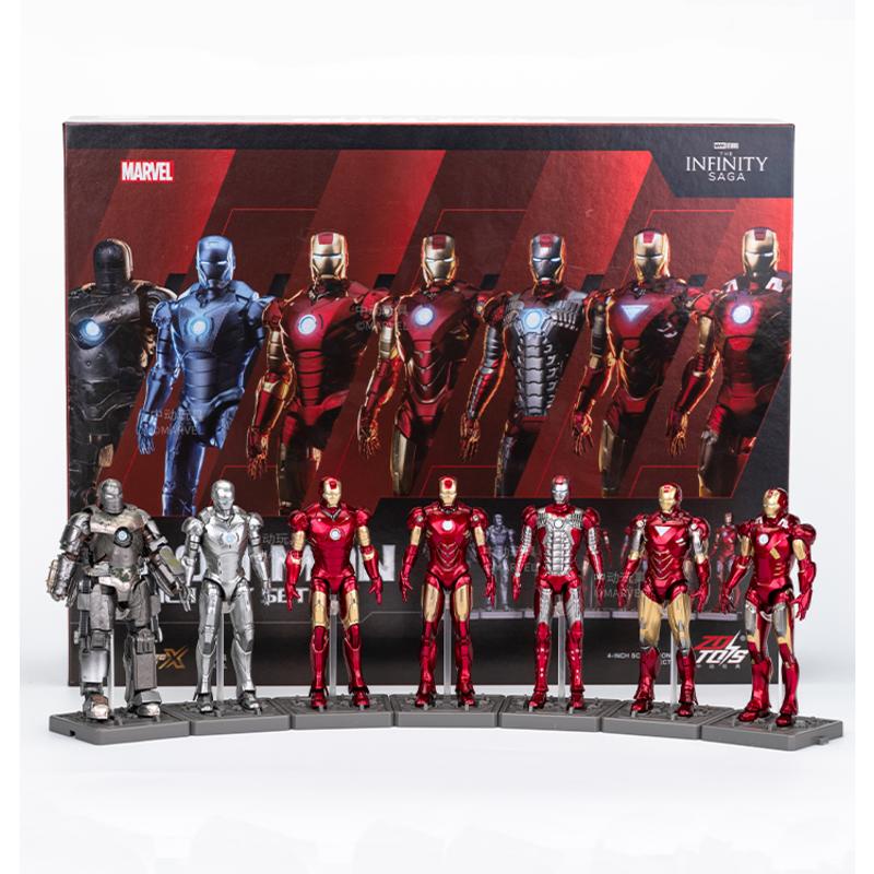 ภาพยนตร์อนิเมะ Avengers Marvel ของเล่น Tony Stark Legends Iron Man 4 นิ้ว MK1/2/3/4/5/6/7 Action Figure