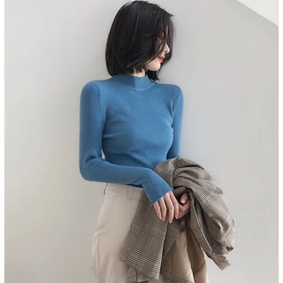 🧶Alva🧶 เสื้อคอเต่าไหมพรม แขนยาว สไตล์เกาหลี ✨(มี10สี) #626