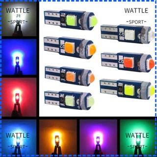 Wattle หลอดไฟแดชบอร์ดรถยนต์ LED T5 3030 12V 3SMD 10 ชิ้น