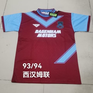 เสื้อกีฬาแขนสั้น ลายทีมชาติฟุตบอล West Ham United 1993-94 West Ham United สไตล์วินเทจ แห้งเร็ว ไซซ์ S-XXL สําหรับผู้ชาย