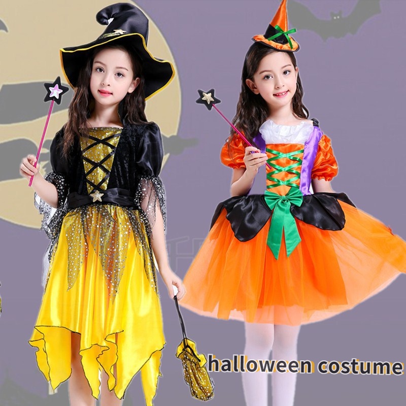 【 ขายตรงจากโรงงาน ลดราคา 】ชุดคอสเพลย์แม่มด ใส่บทบาทสมมติ สําหรับเด็กผู้ชาย และเด็กผู้หญิง