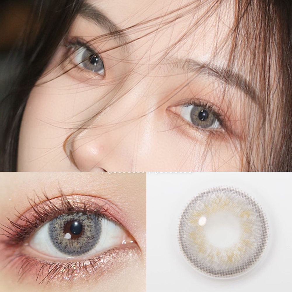 คอนแทคเลนส์ สีเทา 14 มม. 2 ชิ้น 1 คู่