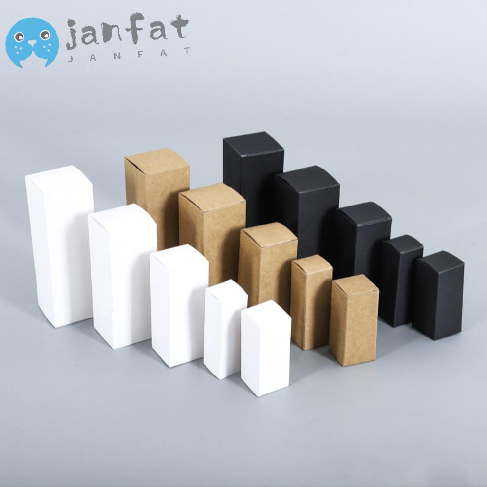 Janfat กล่องกระดาษคราฟท์ แฮนด์เมด ขนาดเล็ก ขนาดใหญ่ สีดํา ขาว สําหรับใส่ขนม คุกกี้ ลูกกวาด ตกแต่งงานแต่งงาน งานเลี้ยงวันเกิด DIY 10 ชิ้น
