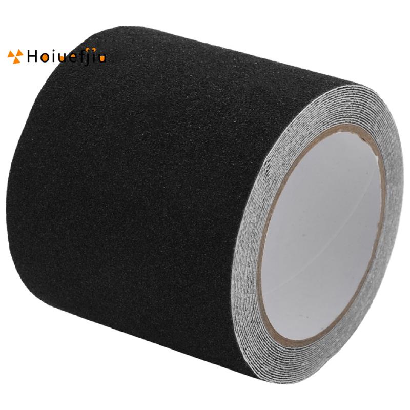 【Hoiuefjiu】เทปกันลื่น กันน้ํา 80 กริต สีดํา ยาว 5 เมตร สําหรับบันได ในร่ม กลางแจ้ง