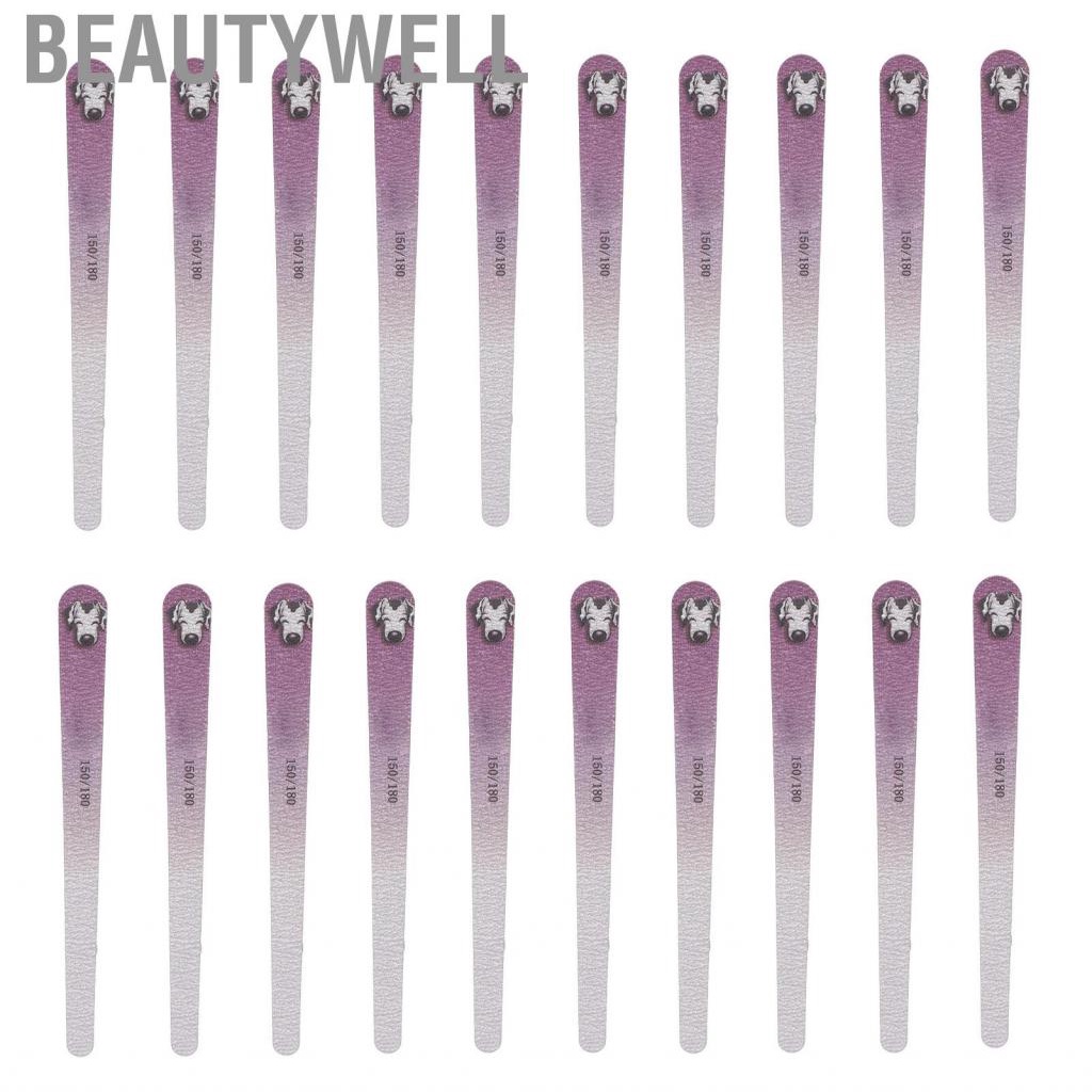 Beautywell (สีม่วง) 20 ชิ้น (150or180 กรวด) ตะไบเล็บ ตะไบเล็บแบบล้างทำความสะอาดได้