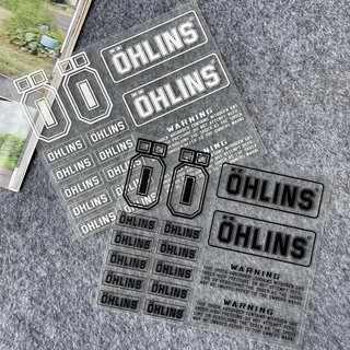 สติกเกอร์ OHLINS กันน้ํา สําหรับติดตกแต่งรถจักรยานยนต์ จํานวน 1 ชุด