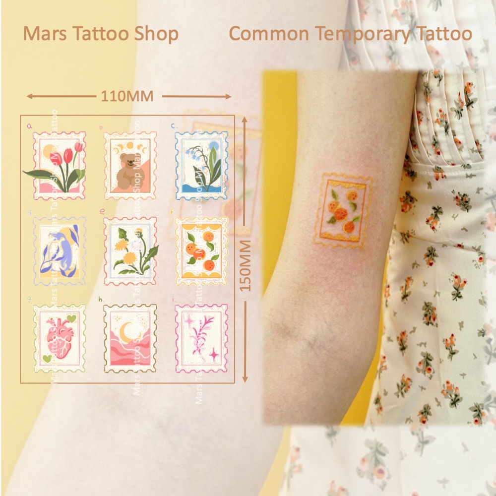Mars TattooCommon Tattoo รอยสักสี ติดทนนาน สติ๊กเกอร์รอยสักชั่วคราว รอยสักปลอม แสตมป์ CD039