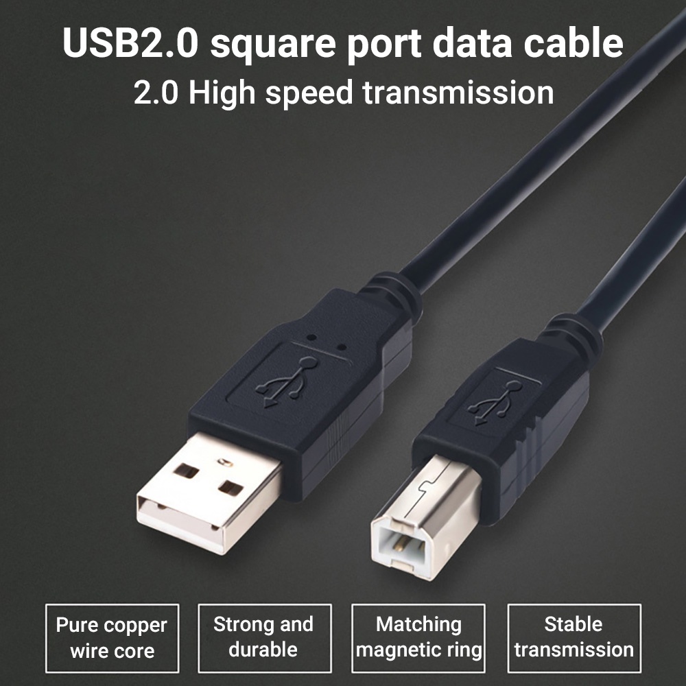เดลิเวอรี่ในประเทศไทย สายปริ้นเตอร์ USB 2.0 Hi-Speed Printer Scanner สายเครื่องพิมพ์ทองแดงเต็มรูปแบบ