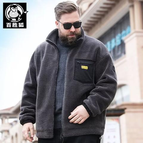 Xxl-8xl อเมริกัน คนอวบ พลัสไซซ์ หนา เสื้อกันความร้อน ผู้ชาย ลําลอง หลวม เสื้อแจ็กเก็ตเชอร์ป้า