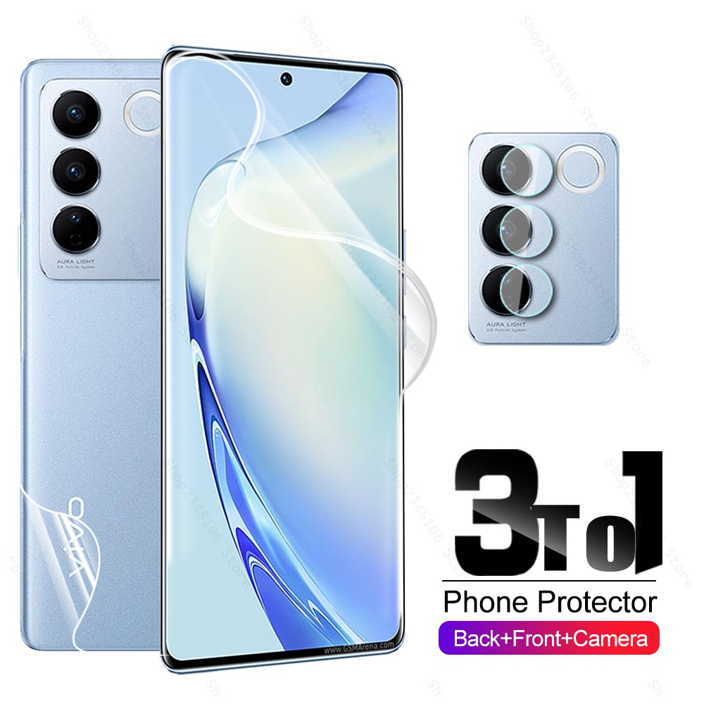 3in1 ฟิล์มไฮโดรเจลกันรอยหน้าจอ และกล้อง สําหรับ Vivo V27 5G V27 5G pro V27e V27 e V27 5G pro V27e