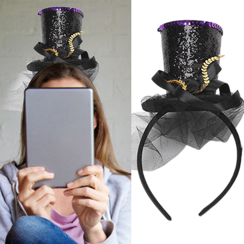 Super Kids Fascinator หมวกแถบคาดศีรษะอเนกประสงค์ Tophat ผม Hoop สําหรับปาร์ตี้ฮาโลวีน
