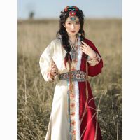 Hanxiangsi Original Hanfu เครื่องแต่งกายผู้หญิง [Zhumo] เสื้อคลุมคอจีน สไตล์ทิเบต แฟชั่นฤดูใบไม้ผลิ ฤดูใบไม้ร่วง