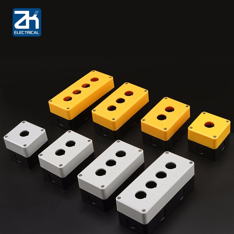 Waterproof Button Box Switch Control Box 12345 Hole Indicator Light Plastic Emergency Stop Case 22mm