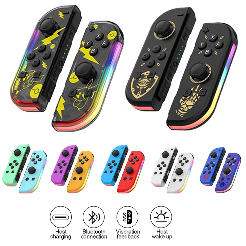 จอยสติ๊กควบคุมเกมไร้สาย RGB รองรับ 6 แกน หลากสี สําหรับ Nintendo Switch Oled JoyCon (L/R) ราคา ถูกที่สุด ดีลบีเคเค