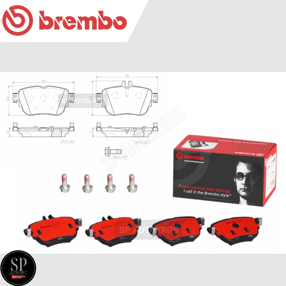 BREMBO ผ้าดิสเบรคหลัง BENZ CLS C257 (300) 18-ON, E CLASS W213 (220D AMG) (220D Exclusive) 16-ON P50 