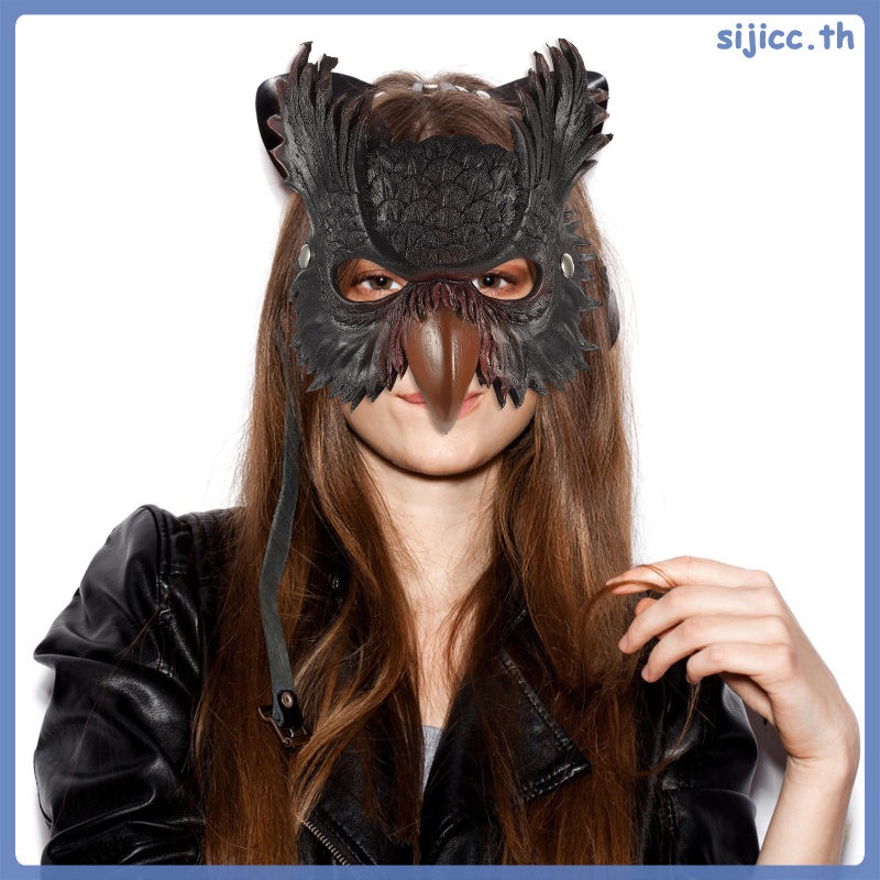 Sijicc หน้ากากนกฮูก ผ้าไม่ทอ สําหรับตกแต่งปาร์ตี้ฮาโลวีน