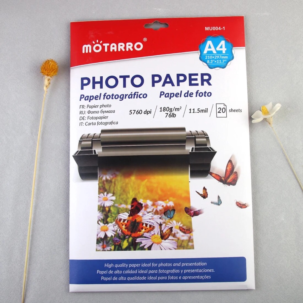 MOTARRO High Color Density Photo Paper Picture for Inkjet Printing the High Resolution Images Printe