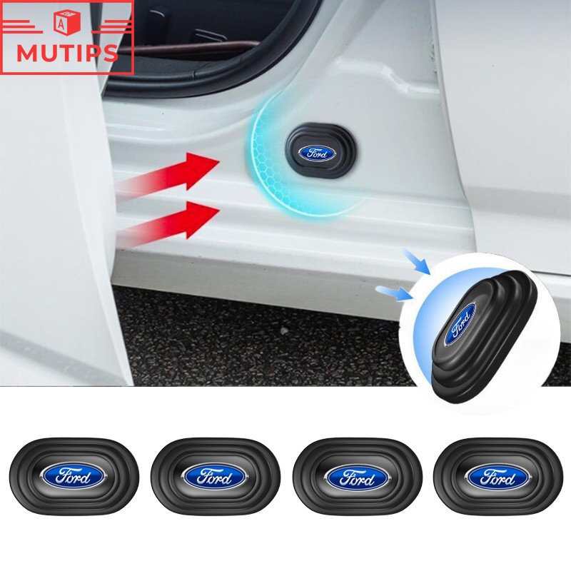 Ford 12 ชิ้น แผ่นสติกเกอร์ซิลิโคน ลดเสียงรบกวน ป้องกันการชน สําหรับติดประตูรถยนต์ Ranger Fiesta Focus Mustang Escape Ecosport STI Raptor Everest