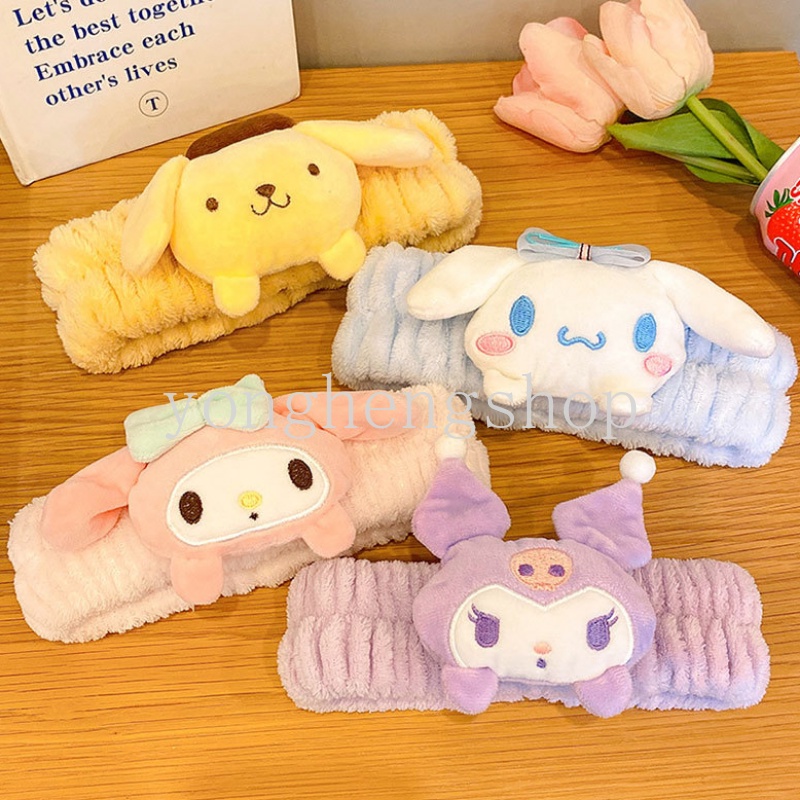 ที่คาดผม ผ้ากํามะหยี่ขนนิ่ม กันลื่น ลายการ์ตูน Sanrio Kuromi Melody Cinnamoroll น่ารัก เครื่องประดับ สําหรับผู้หญิง