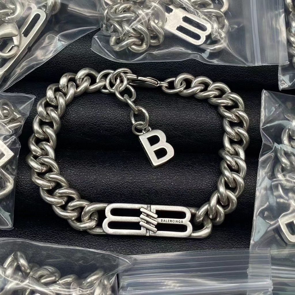 B-home-alenciaga สร้อยข้อมือสีพิมพ์ลายเหล็กสําหรับผู้ชายและผู้หญิง / 10284