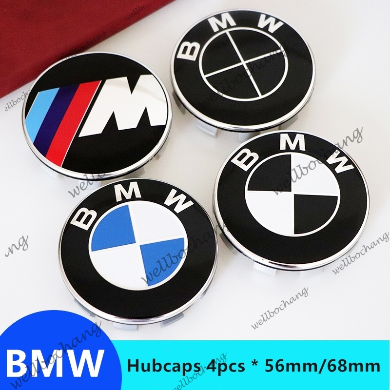 BMW 4 ชิ้น * 68 มิลลิเมตรรถศูนย์ล้อ Hub Caps ขอบหมวกครอบคลุมป้ายสัญลักษณ์โลโก้ Universal Fit สําหรับ