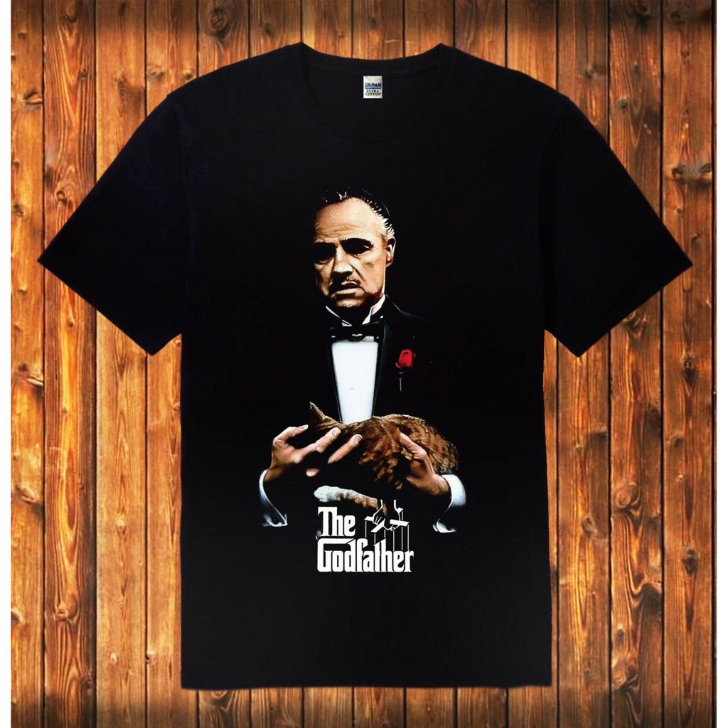 S-5XL เสื้อยืดพิมพ์ลายเสื้อยืดผ้าฝ้าย 100 % พิมพ์ลาย The God Father Classic สําหรับผู้ชาย