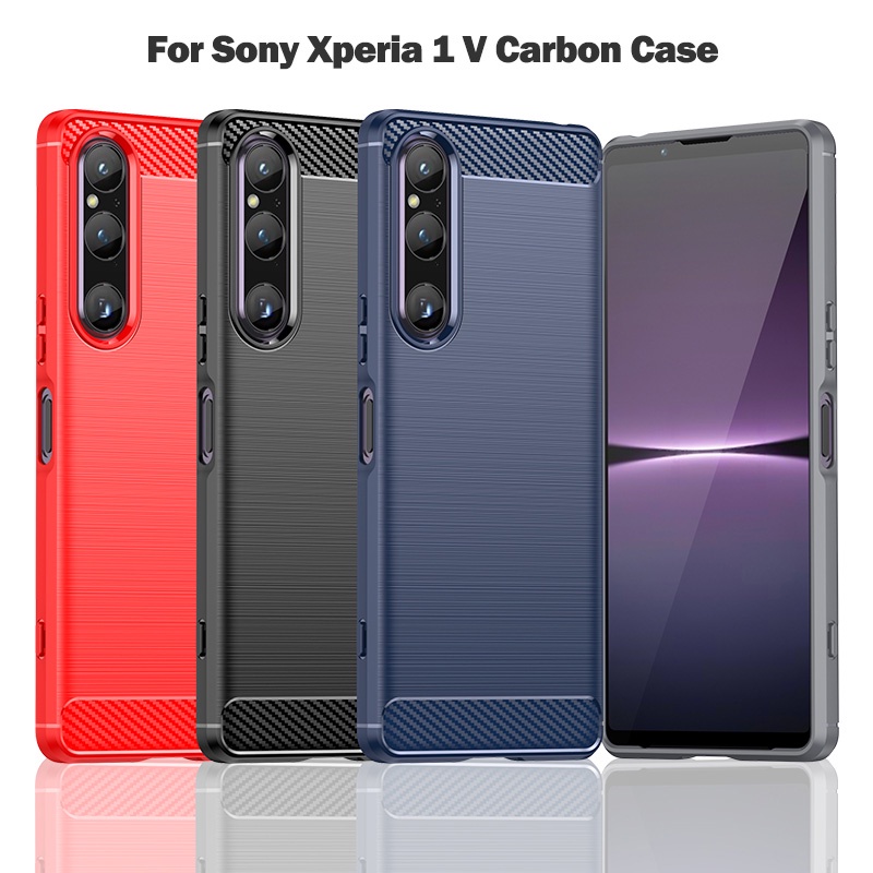 เคสโทรศัพท์มือถือคาร์บอน แบบนิ่ม ป้องกันการแตก สําหรับ Sony Xperia XZ3 XZ4 XZ2 Premium Compact XZ1 Compact XA1 XA2 Ultra Plus 5V 1V 10V 1