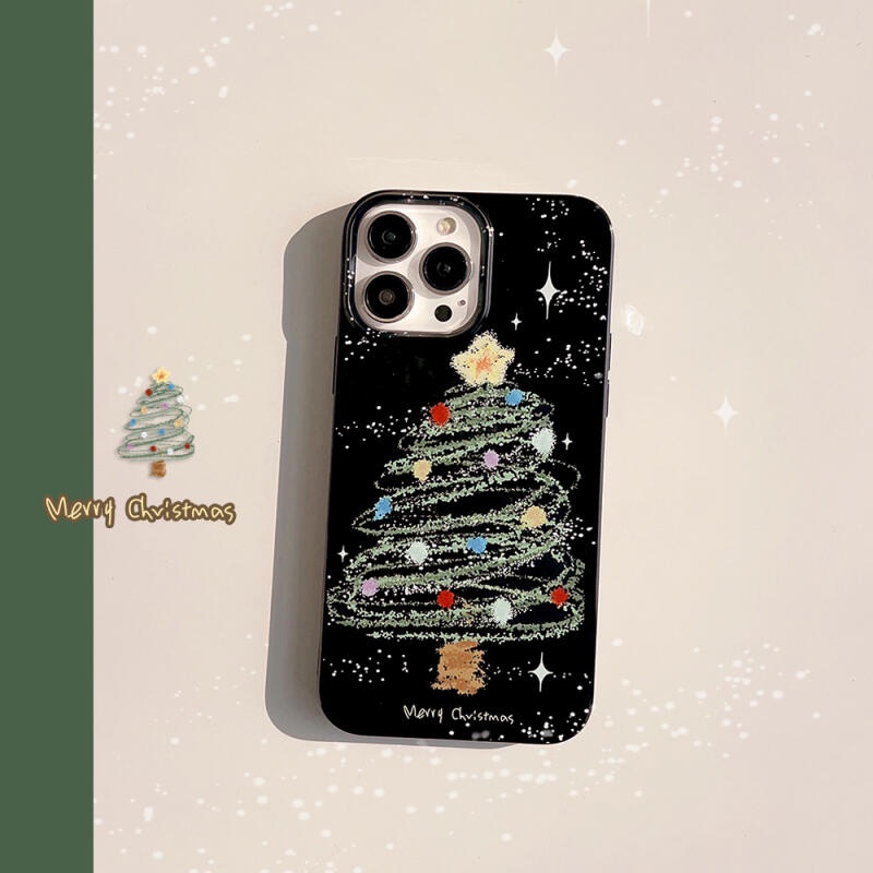 เคสโทรศัพท์มือถือนิ่ม กันตก ลายต้นคริสต์มาส ดาว สําหรับ IPhone11 12 13 Pro Max X XR XS Max SE 7 Plus 8 Plus 14 15 Pro Max
