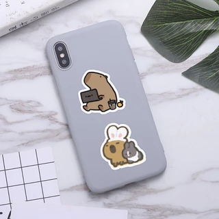 Pufferfish & Capybara สติ๊กเกอร์ 100 ชิ้น - สติ๊กเกอร์ไวนิลกันน้ําสําหรับโทรศัพท์ แล็ปท็อป และกระเป๋าเดินทาง