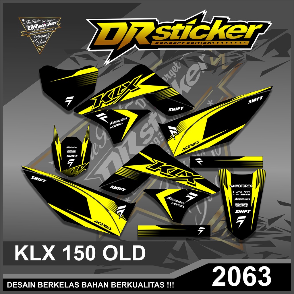 2063 Old KLX 150 Striping Sticker - Old KLX Variation Striping Sticker 150 Racing Design
