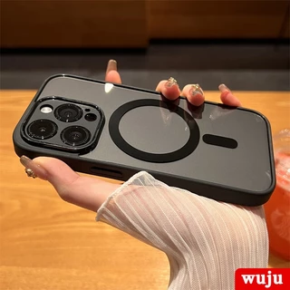 WUJU เคส เข้ากันได้สำหรับ เคสไอโฟน เคสโทรศัพท์มือถืออะคริลิคใส แบบนิ่ม กันกระแทก มีแม่เหล็ก สําหรับ iPhone 17 16 15 14 13 12 11 Pro Max Air