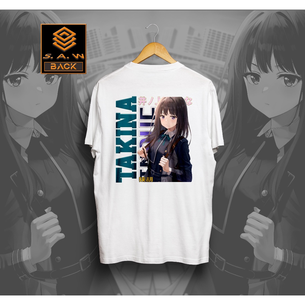 มีหลายสี เสื้อยืดผ้าฝ้าย พิมพ์ลายอนิเมะ Takina Inoue LYCORIS RECOIL LYCORECO Takina Inoue Chisato สํ