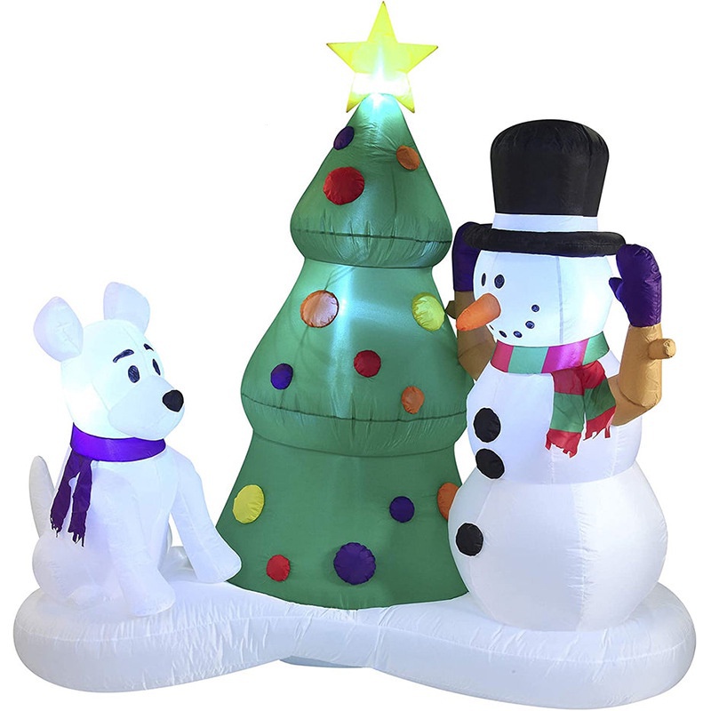 คริสต์มาส Snowman Christmas Tree รุ่น 6ft ฉากกลางแจ้ง Props ตกแต่ง led Light Party Inflatable ชุด Sn