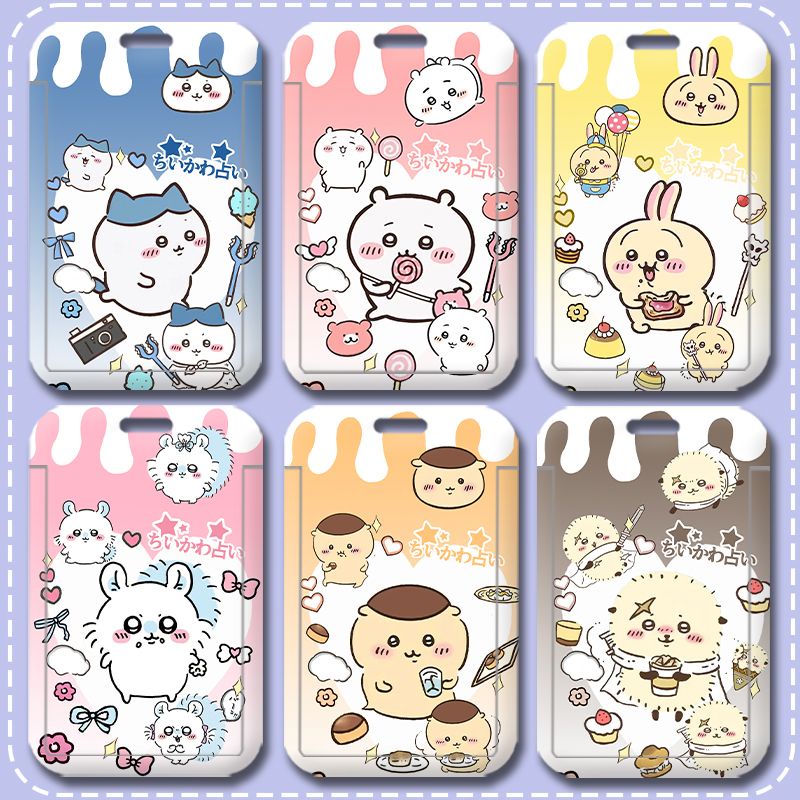 Chiikawa เวอร์ชั่นน่ารัก DIY Student School ID Card Holder MRT Card Bus Card Meal Card Cover