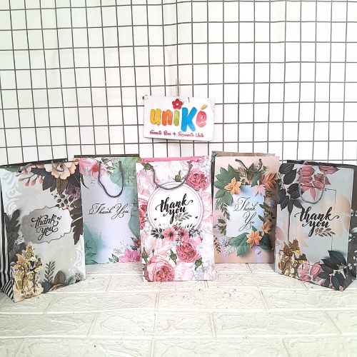 12pcs Paper Bag Aesthetic 15x8x25 Paper Bag Paper Bag Gift Motif Thank You Paper Bag