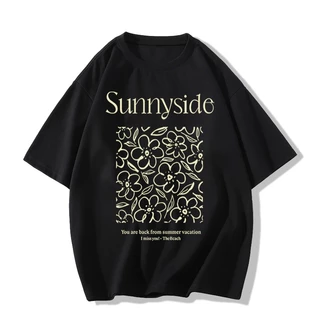 （จัดส่งตลอด 24 ชั่วโมง）BOOM SHOP เสื้อOversizedรุ่น Sunny side🧣 6สี แฟชั่นสไตล์เกาหลี ไซซ์ S-XXXL