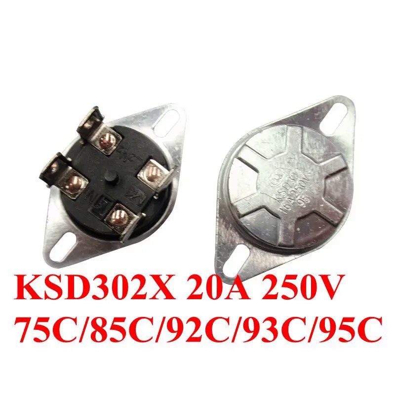 100PCS KSD302/KSD302X/KSD302T 55C-150C 20A250V องศา Auto คู่มือรีเซ็ตอุณหภูมิความร้อนควบคุมเครื่องทํ