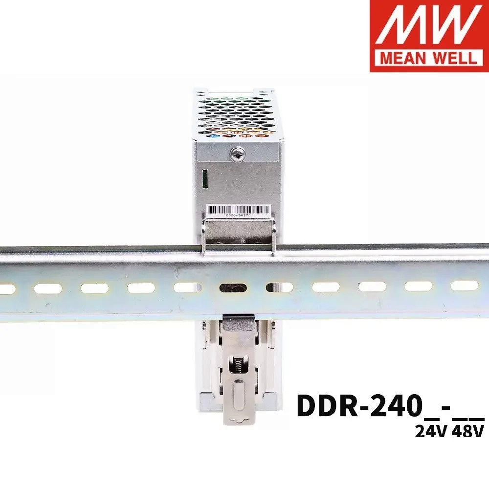 Mean WELL DDR-240 Series แหล่งจ่ายไฟ 240W Slim DIN Rail DC-DC Converter DDR-240B-24/48 DDR-240C-24/4