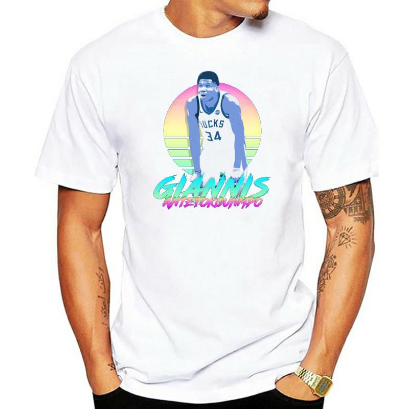 มีหลายสี เสื้อยืด พิมพ์ลาย Giannis Antetokounmpo สไตล์เรโทร สําหรับผู้ชาย