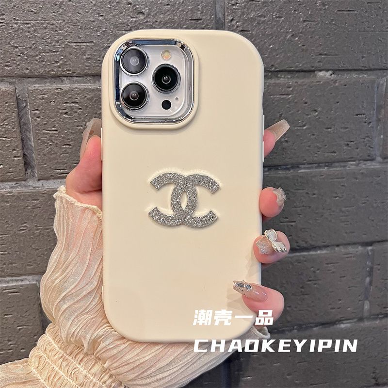 เคสโทรศัพท์มือถือ ลายชาแนลขั้นสูง พร้อมสติกเกอร์เพชร สําหรับ IPhone 11 1213 Pro MAX X XR XS MAX SE Apple 7 Plus 8 Plus IPhone 14 15Pro